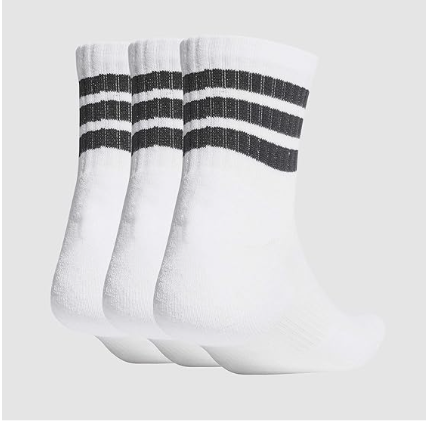 MEIA ADIDAS ESSENTIALS CANO MEDIO TRES LISTRAS (3 PARES)_