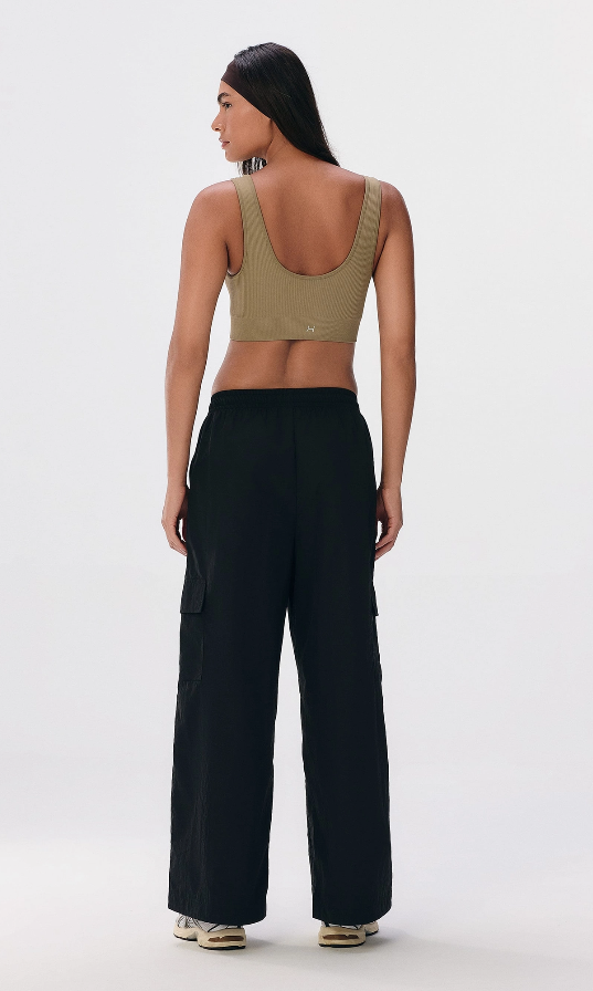 Calça Esportiva Feminina Cargo Cintura Alta_
