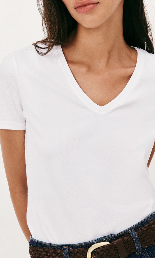 Blusa básica feminina slim decote v_