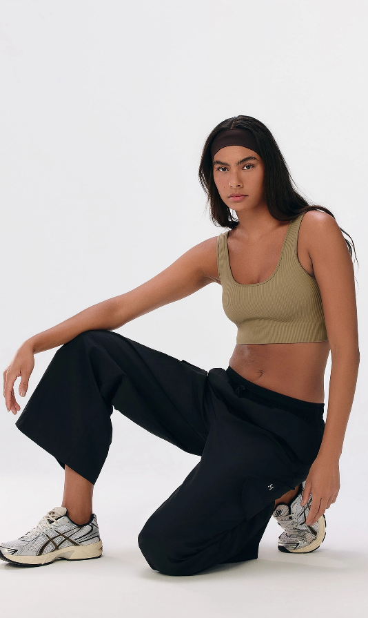 Calça Esportiva Feminina Cargo Cintura Alta_
