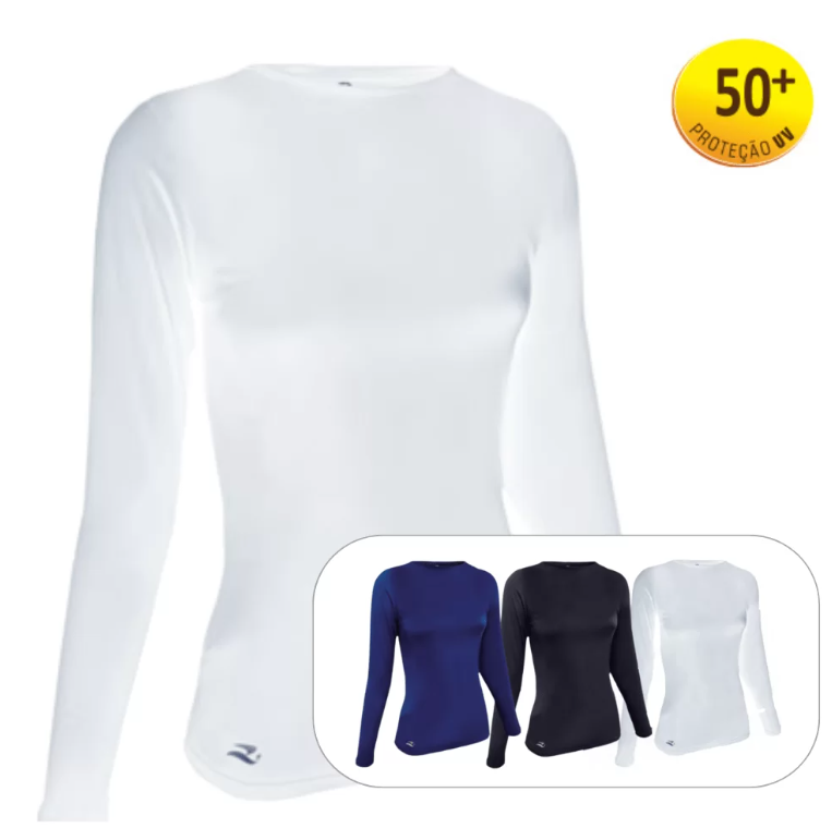 Camiseta UV Manga Longa Compressão FIT Plus Size Feminina_