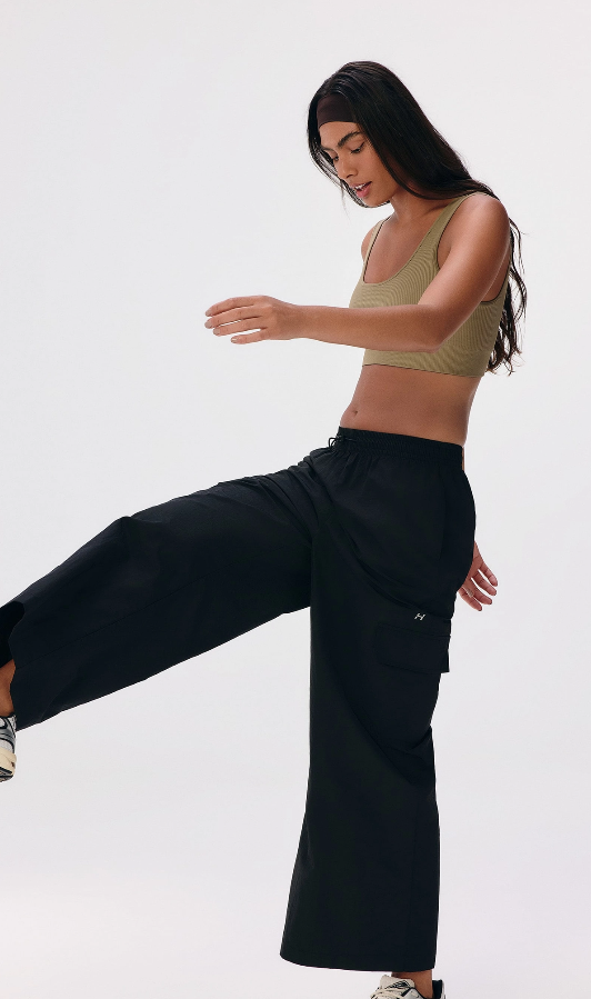 Calça Esportiva Feminina Cargo Cintura Alta_
