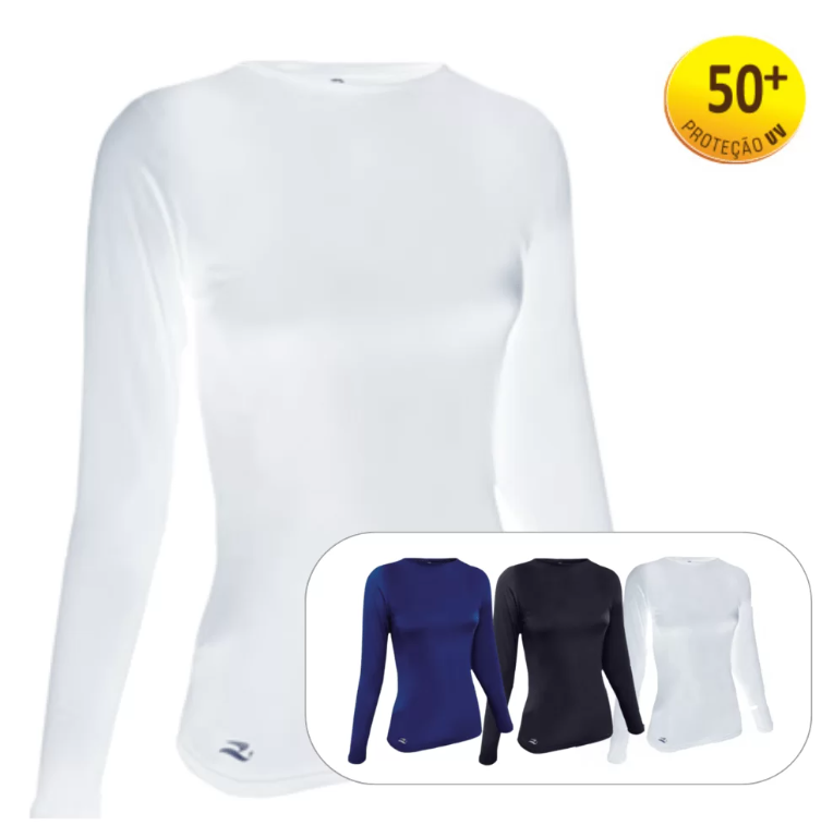 Camiseta UV Manga Longa Compressão FIT Feminina