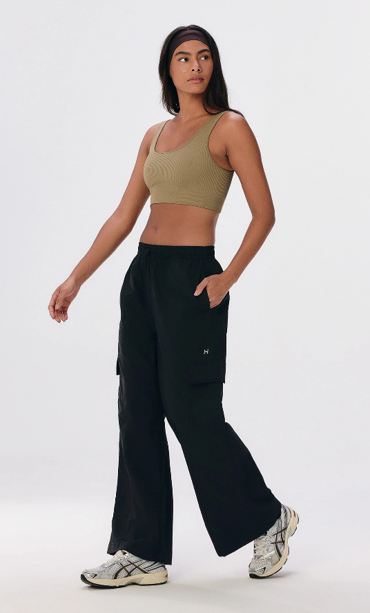 Calça Esportiva Feminina Cargo Cintura Alta_