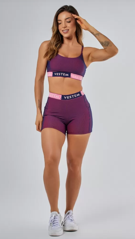 CONJUNTO SHORTS E TOP ELASTICO PERSONALIZADO_