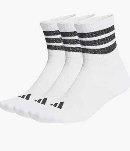 MEIA ADIDAS ESSENTIALS CANO MEDIO TRES LISTRAS (3 PARES)_
