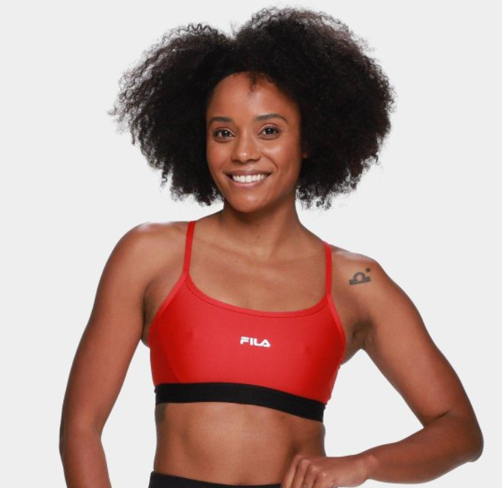 Top Fila Alça Train Elastic V Feminino_
