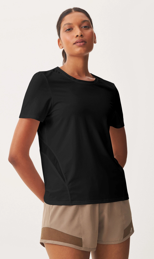 Camiseta Esportiva Feminina Básica com Tule