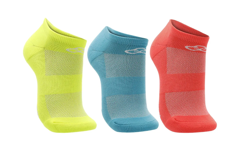 Meia Olympikus Cano Invisível Neon Pacote c/ 3 pares Feminina_
