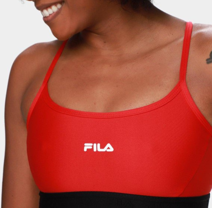 Top Fila Alça Train Elastic V Feminino_
